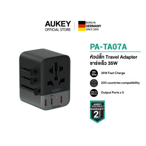 [รับประกัน 2 ปี] AUKEY PA-TA หัวปลั๊กไฟ AUKEY Universal Travel Adapter รุ่นใหม่ ชาร์จเร็ว 35W 65W 100W Travel Adapter รองรับ 200 ประเทศทั่วโลก
