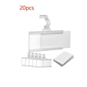 20pcs/Set Label Harga Mika Price Tag Holder Minimarket Tag Harga Display Price Tag Label Holder