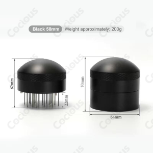 Cocious WDT Tool & Coffee Distributor 2in1 Espresso Stirrer Coffee Accessories 51 mm 53 mm 58 mm 20Pins Espresso Distribution Coffee Powder Stirring Tool Distribute The Grinds