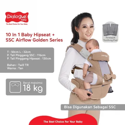 Dialogue Baby Gendongan Hipseat Bayi + SSC 10in1 Golden Series DGG1051