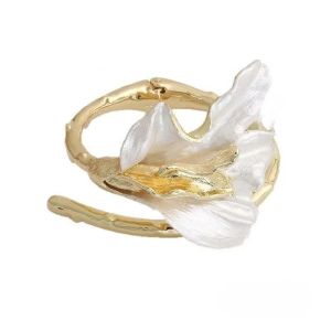 FIRST SONG Exaggerated Tulip Bangle Armlet Openable Womens Wrist Jewelry Accessories Geometric Metal Flower Bracelet Girls