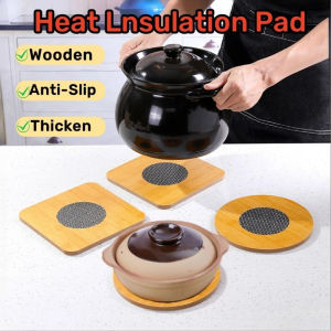 Wooden Heat Resistant Pad Heat Insulation Table Placemat Coaster Anti-Slip Pot Holder for Kitchen