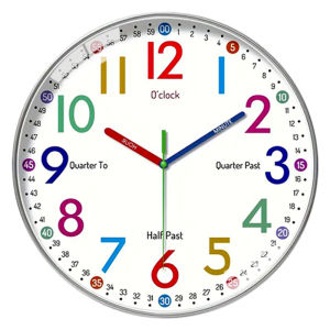 Colapa#Colorful Creative Simple silent wall clock Children Early education home decoration clock