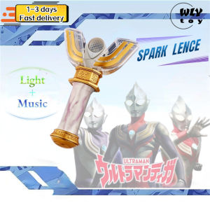 (Malay spot)Ultraman Tiga Transformer SPARK LENCE with Light+Music Toy Plastic Musical toys Gift for Children Mainan Budak Lelaki