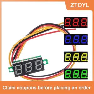 【ZTOYL】 Siêu nhỏ màu xanh lá cây kỹ thuật số DC 0.28 inch siêu nhỏ kỹ thuật số DC điện áp Meter LED điện áp hiển thị có thể điều chỉnh hiển thị kỹ thuật số ba dây DC0-100V Pin Vôn kế