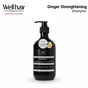 [OFFICIAL] Well Hair Ginger Strengthening & Scalp Care Shampoo & Conditioner 500ML | Hair Fall Control | Ginger Scent | Scalp Protection | Hair Treatment