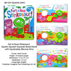Sheep / Stinkosaur Squish! Squash! Squeak! Board Book with Squishable Silicone Dino & Sheep