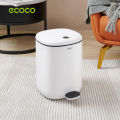 Ecoco Foot Pedal Press Type Trash Can with Cover Silent Closing Garbage Bin 7L 11L for Kitchen Bathroom. 