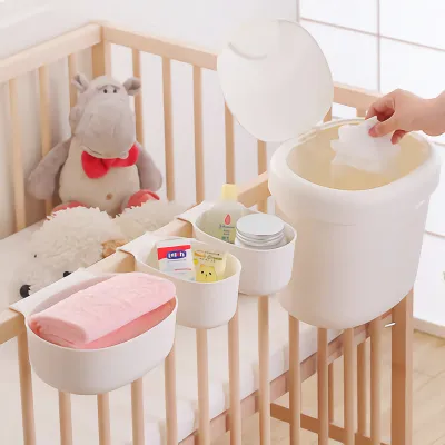 Baby Diaper changing table storage Baskets 4 pcs set nursery organization infant cot Hanging storage box Baby Organizer Toys Diaper for Crib Bedding Set