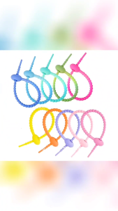 Pack Of 5 Colorful Silicone Cord Wraps Rubber Cable Management Straps for Home Use Multipurpose Elastic Wire Organizers