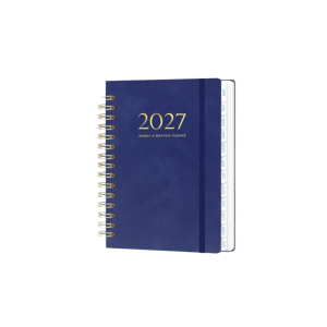 XIAHU Giấy Sổ tay kế hoạch năm 2027 Gáy xoắn ốc Lịch trình hàng năm Sổ kế hoạch năm Khóa dây đeo Sổ tay lập kế hoạch Lập kế hoạch hàng ngày.