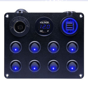 5/8 Gang Button Rocker Toggle Switch Panel USB Control For Car Truck Marine Boat RV ATV UTV Camper Caravan Circuit Breaker