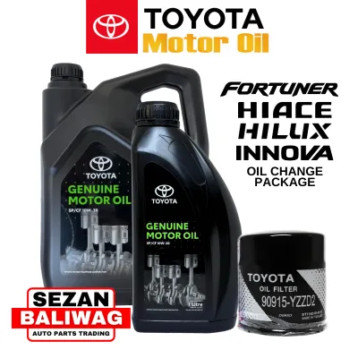10W-30 DIESEL AND GASOLINE ENGINE OIL 7 LITERS WITH OIL FILTER 90915-YZZD2 ORIGINAL TOYOTA MOTOR OIL FORTUNER INNOVA HILUX HIACE