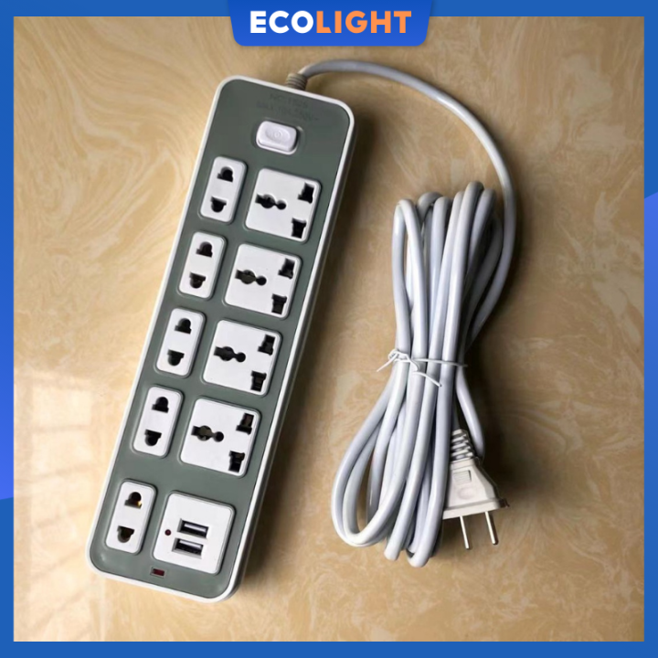 ECOL extension outlet with switch usb cable socket power Extension wire