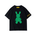 Bk Plus Size Short Sleeve Mens Baggy Premium Quality Shirt Round Neck T-Shirt Cotton Cartoon Rabbit Print Top Unisex. 