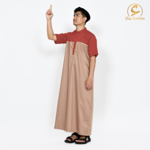 Jubah Basic Gamis Pria Dewasa The Hamza Baju Muslim Lengan Pendek Bahan Toyobo Fodu