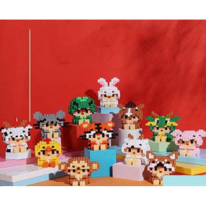 Bộ đồ chơi lắp ráp 12 con giáp giá rẻ cho bé  khi mua 3 bộ trở lên tặng kèm 1 mô hình 12 cung hoàng đạo ngẫu nhiên