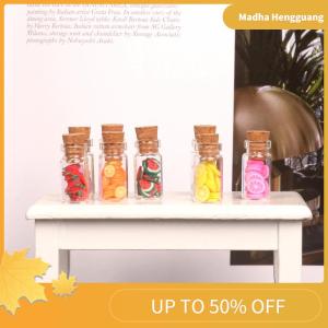Madha 5Pcs 1:12 Dollhouse Miniature Fruit Assorted Cans Dried Fruit Candy Jar Kids Pretend Play Toy Doll House Accessories