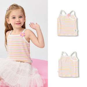 balabala Girls Vest Striped Base Layer Outerwear Toddler Summer