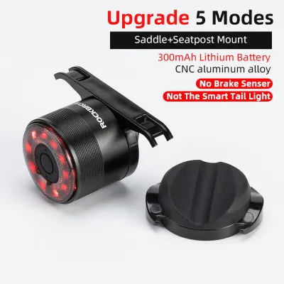 ROCKBROS Bicycle Smart Auto Brake Sensing Light IPx6 Waterproof LED Charging Cycling Taillight Bike Rear Light Accessories Q5