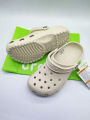 Crocs classic clog bone white unisex for man woman sandals with ecobag. 