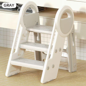 Foldable Toddler Step Stop for Bathroom Sink Adjustable 3 Step Stool for Kids Toilet Potty Training Stool with Handles  Child Kitchen Counter Stool Helper  Plastic Ladder for Toddlers