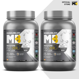 MuscleBlaze Biozorb Iso-Zero Low Carb (Tropical Mango 2lbs / 907g)  Pack of 2