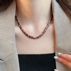 PENTU Leopard Print Leopard Print Snake Chain Uniquely Designed Versatile Vintage-Style Necklace Fashion Jewelry Womens Snake Bone Chain Summer