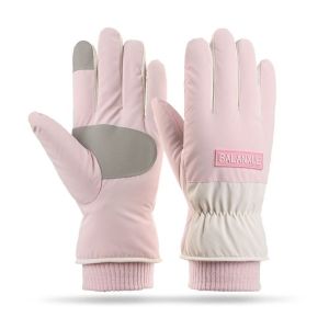HULEQQI Thickened Winter Women Gloves Warm Breathable Bicycle Touch Screen Gloves Simple Windproof Skiing Gloves Outdoor Sports