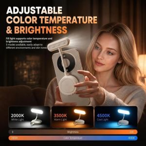 TEN Adjustable Hose ic Phone Fill Light Rechargeable Multi-Angle Flexible Selfie Ring Light  with Stand For MagSafe Photo Light Photography