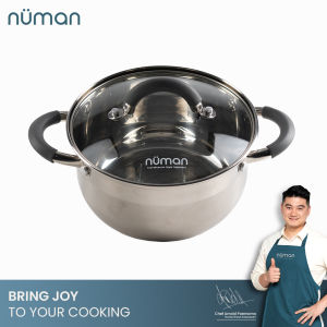 Numan Casserole Panci 24 cm Stainless Steel dengan Tutup Kaca Y13 Series