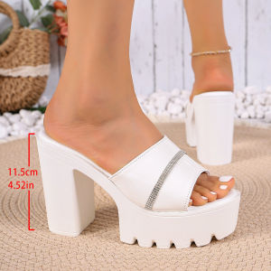 2026 Summer New Thick-Soled Chunky Heel Open-Toe High-Heeled Sandals For Women Versatile For Outdoor Wear