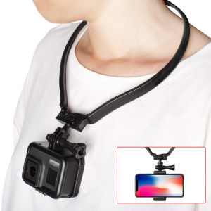 Vlog Shoot Smartphone Selfie Neck Holder Mount for GoPro AKASO Action Camera and Cell Phone Video Shooting Accessories Tools