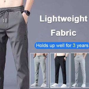 กางเกงเก้าส่วน แฟชั่ น ุ่มนวลและเนียน กางเกงลําลองธุรกิจสีดํา ดูดความชื้นและแห้งเร็ว ผอมบาง