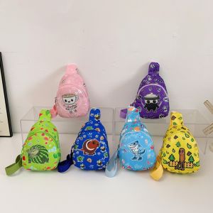 Tungutngsahur พิมพ์ลายกระเป๋าหน้าอกเด็กมีสไตล์และน้ำหนักเบากระเป๋าเป้สะพายหลังสำหรับโรงเรียนอนุบาล Crossbody