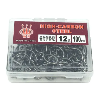 100PCS/SET Carbon Steel Fish Bait Fishing Hooks Durable Head Fishing tackle