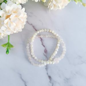 Ready Stock SG - Double Layered Rose Quartz Seashell Crystal Bracelet Handmade Crystal Bracelet Handmade Natural Healing Crystal Bracelets