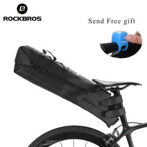 ROCKBROS Waterproof Bicycle Saddle Bag Reflective Large CapacityTail Rear Bag Foldable Cycling MTB Trunk Pannier Backpack 10L New(send free Electronic bell )