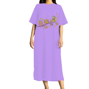 Bistar Dress Jumbo Long Dress OWL Bahan Cotton Combed Premium 24s BSR 28