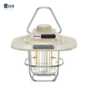 Ueblock✈LED Hanging Camping Lamp Vintage Portable Emergency Light Stepless Dimming Waterproof IPX4 Rechargeable for Outdoors for Hiking Camp for Home