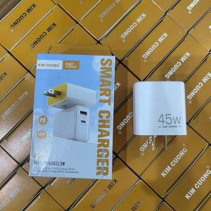 Cóc sạc nhanh Kim Cương S816 45W hỗ trợ 2 cổng sạc ( USB và Type C) củ sạc nhanh KHÔNG nóng không loạn cảm ứng.