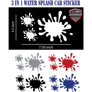 Dapat 3pcs Stiker Bercak Sticker Crot Water Splash Car Sticker Outdoor
