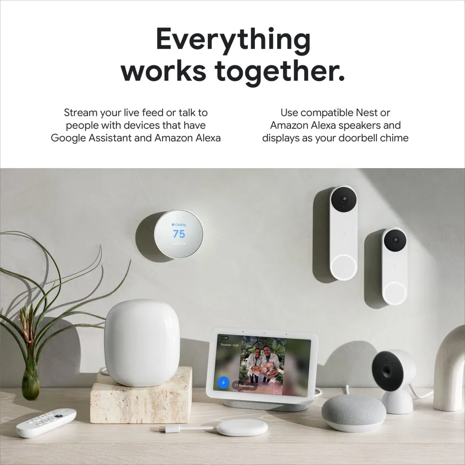 Google Nest Doorbell (Wired, 2nd Gen) Wired Video Security Camera