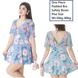 Plus Size Bathing suit for Women Beach Wear Hawaian Outfit Woman Floral Swimsuit Dress Ladies Swimming Attire XXL