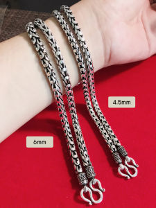 สร้อยคอเงินแท้92.5% ลายเกร็ดมังกร-งานรมดำ ขนาด 4.5-7 มิล หนัก 4.1-9.27 บาทตัน(งานไทย)