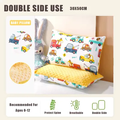 KKHOUSE Soft Toddler Pillow For Baby Neck Support Double Side Use Pillow Prevent Flat Head Sleeping Support Kid Pillow