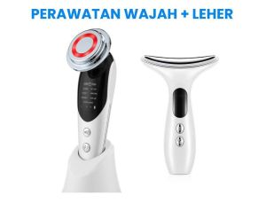 EMS Facial Massager LED Light Therapy Sonic Vibration Wrinkle Removal Skin Firming Whitening Heating Skin Care Beauty Instrument