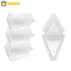 【N2HAO】 50 100Pcs Cake Slice Container Clear Triangle Dessert Box Reusable Food Packing Box Stackable Sandwich Holder For Fruit Cake