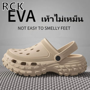 รองเท้าแตะพื้นหนาสำหรับผู้ชาย รองเท้าแตะชายหาดกันลื่นแบบใหม่ วัสดุ EVA น้ำหนักเบา