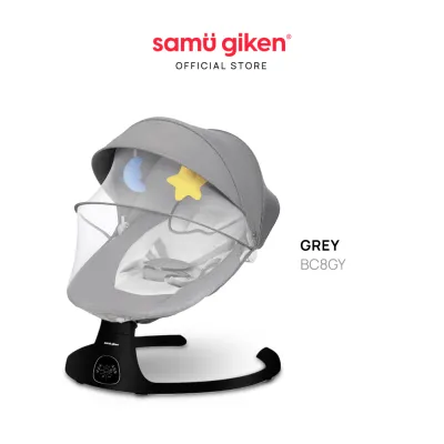 Samu Giken Baby Cradle Swing | Buaian Bayi Automatik Model: BC8 (Grey)